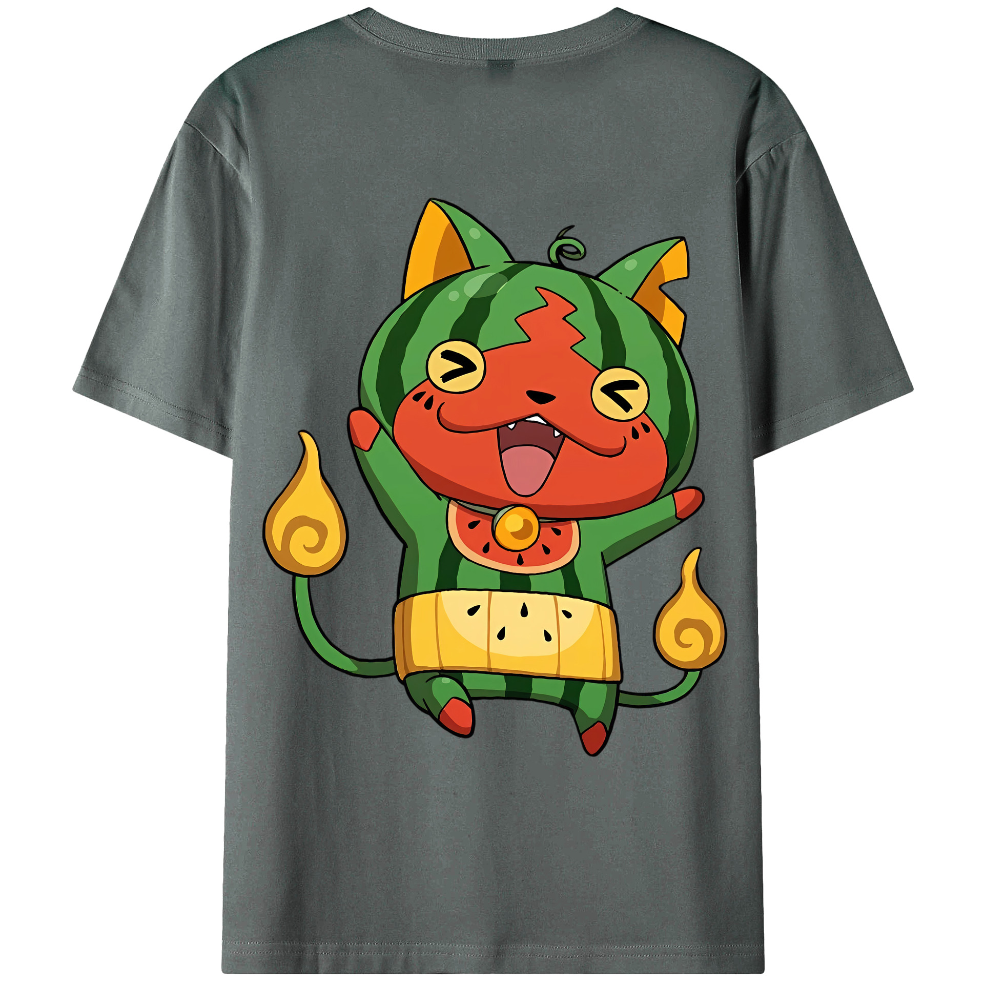 （画像用） 妖怪ウォッチ Yo-kai Watch 綿100％ メンズ半袖Tシャツ（バックプリント） 通気性
